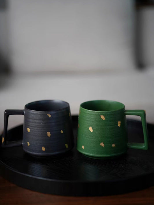 Golden Mist — Handmade Porcelain Coffee Mug