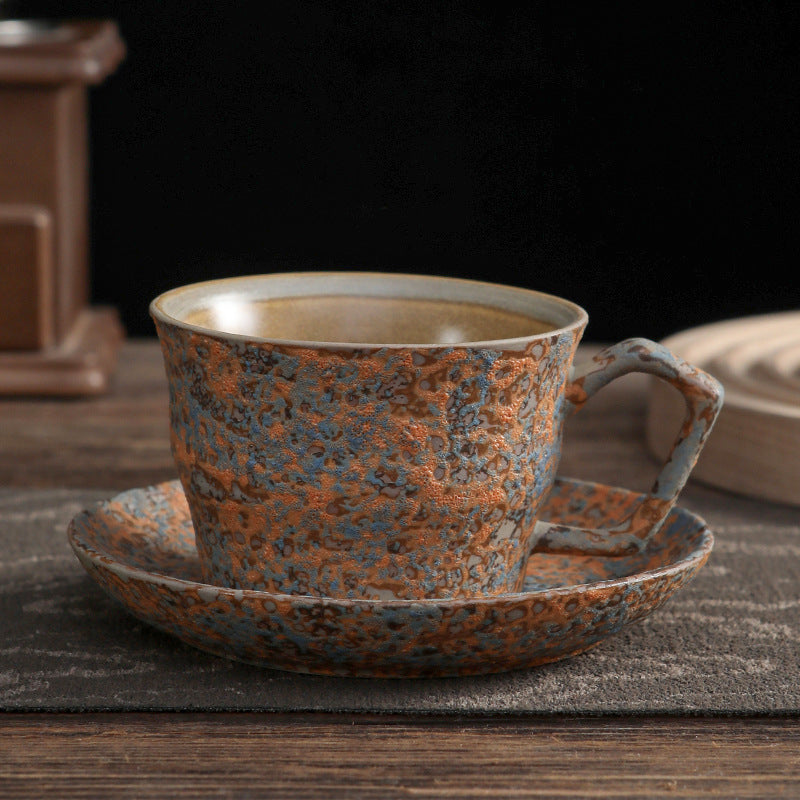 Aurora Speckles – Handcrafted Bubble-Glaze Ceramic Coffee Cup Set