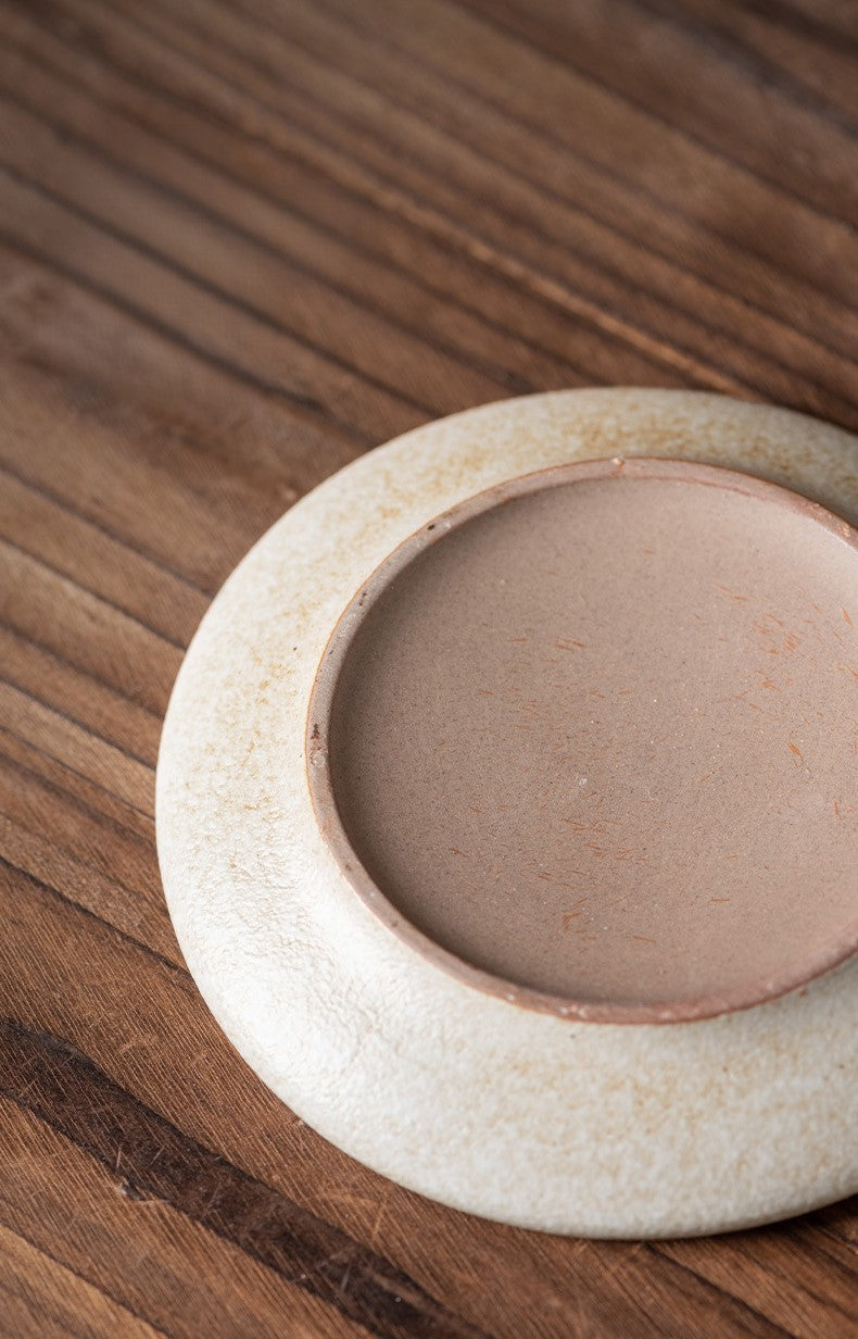 Rustic Glaze Echo – Handcrafted Porcelain Coffee Cup, Saucer & Spoon Set