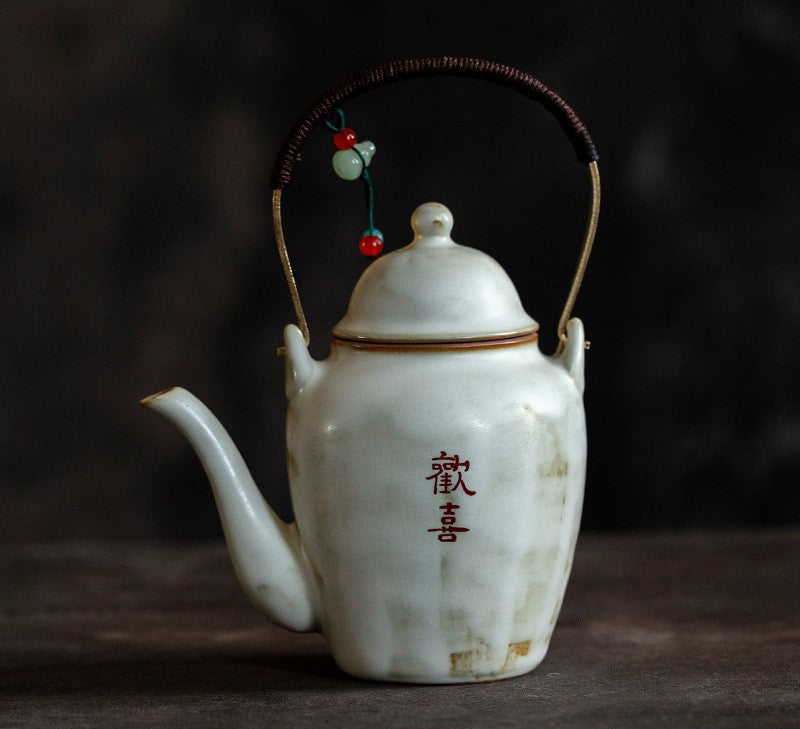 Blessings in Every Sip — Handmade Jingdezhen Teacup & Handle Teapot Sets