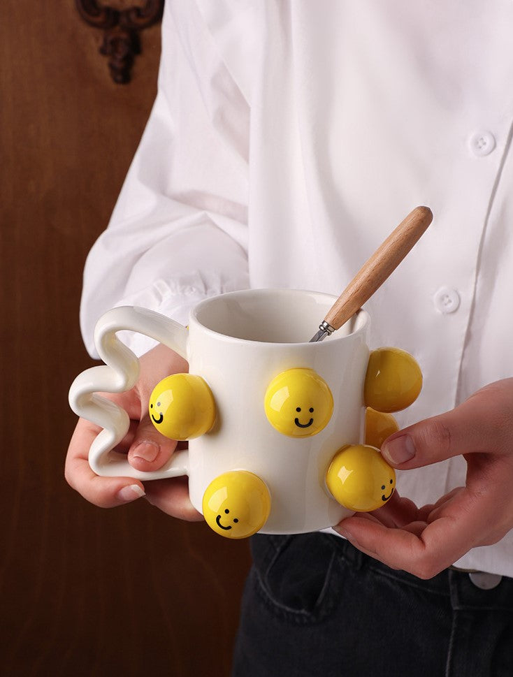 Smiles in Bloom — Handmade Porcelain Coffee Mug