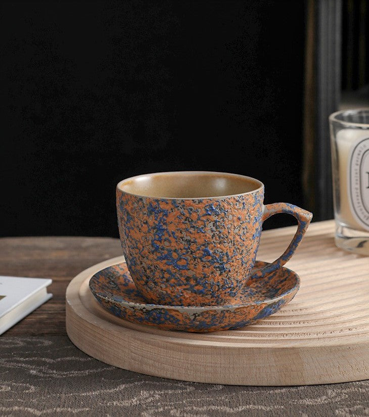 Aurora Speckles – Handcrafted Bubble-Glaze Ceramic Coffee Cup Set