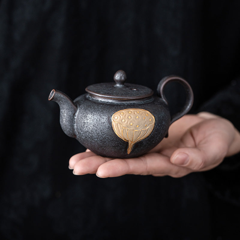 Lotus Serenity — Handmade Black Glaze Porcelain Tea Sets