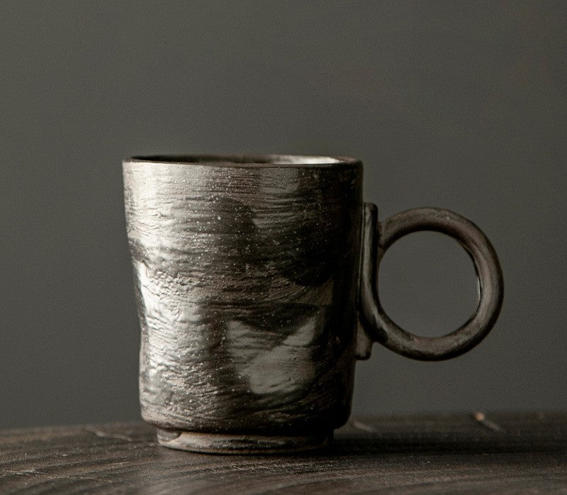 Wabi-Sabi Echo – Rustic Porcelain Coffee Mug, Artisan Made