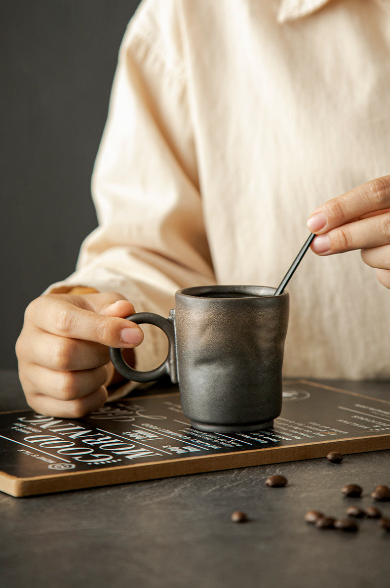 Wabi-Sabi Echo – Rustic Porcelain Coffee Mug, Artisan Made