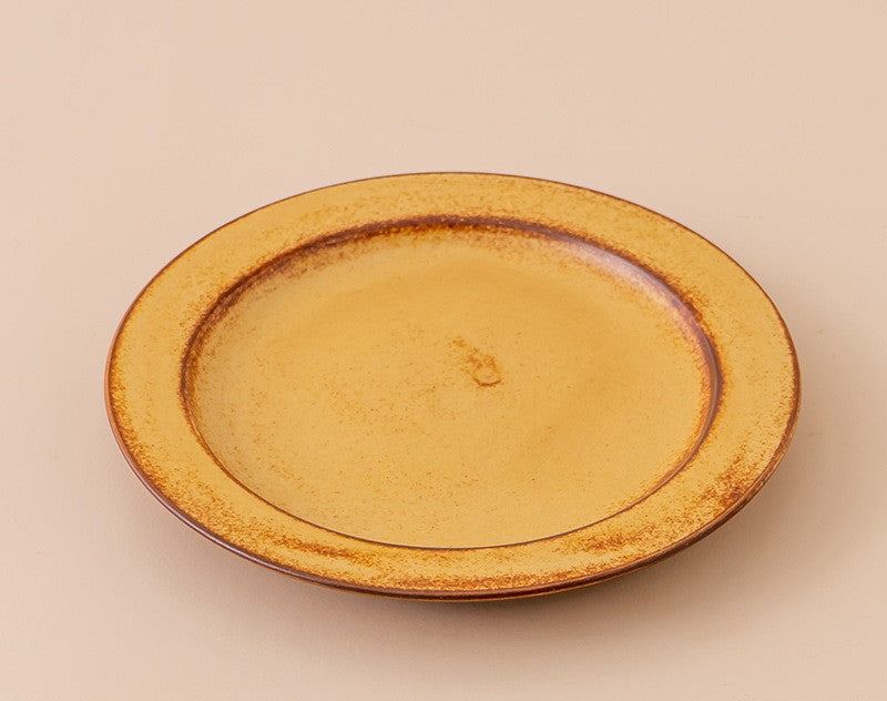 Amber Flow – Handcrafted Rustic Ceramic Coffee Cup & Saucer
