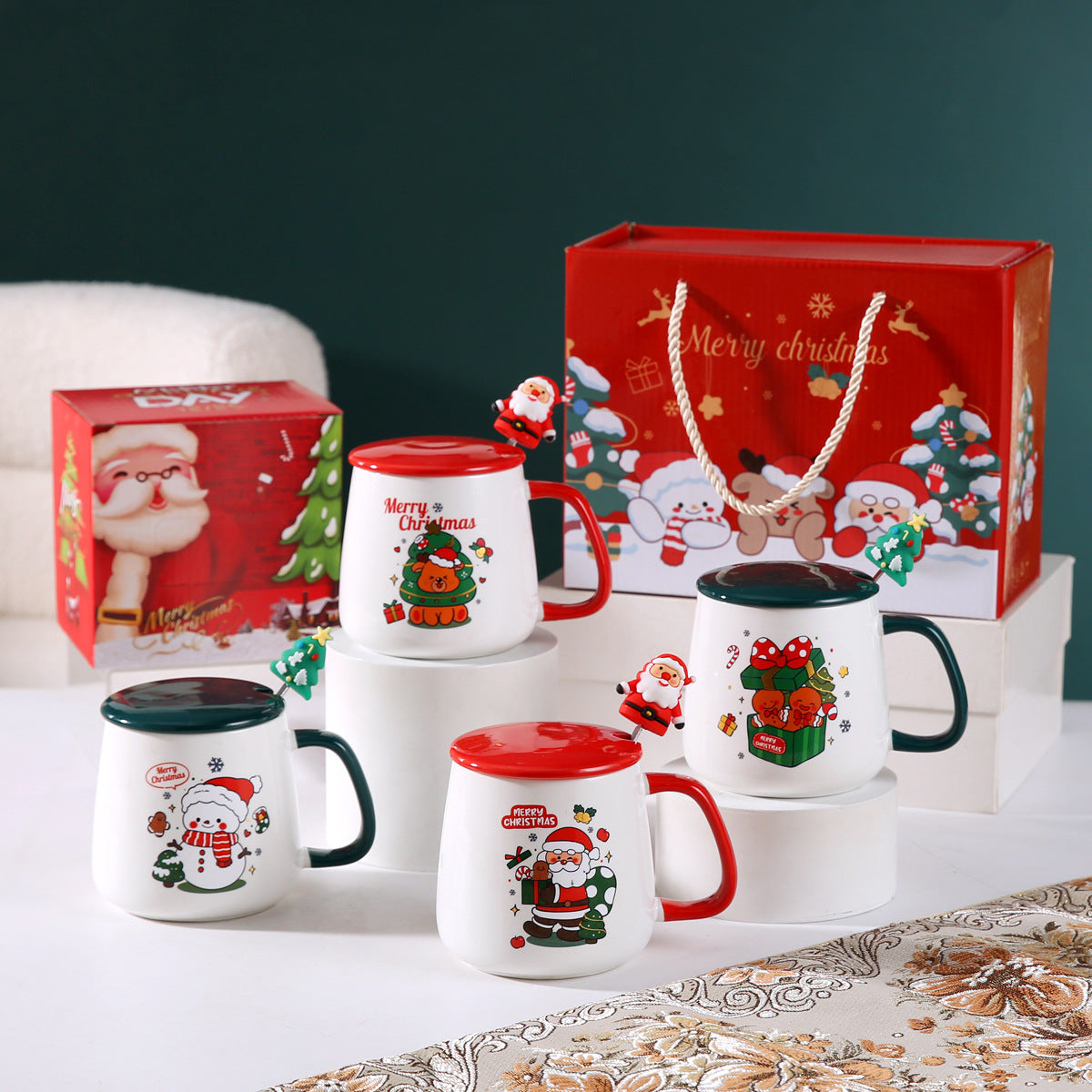 Merry Glow – Handcrafted Christmas Ceramic Mug Gift Set