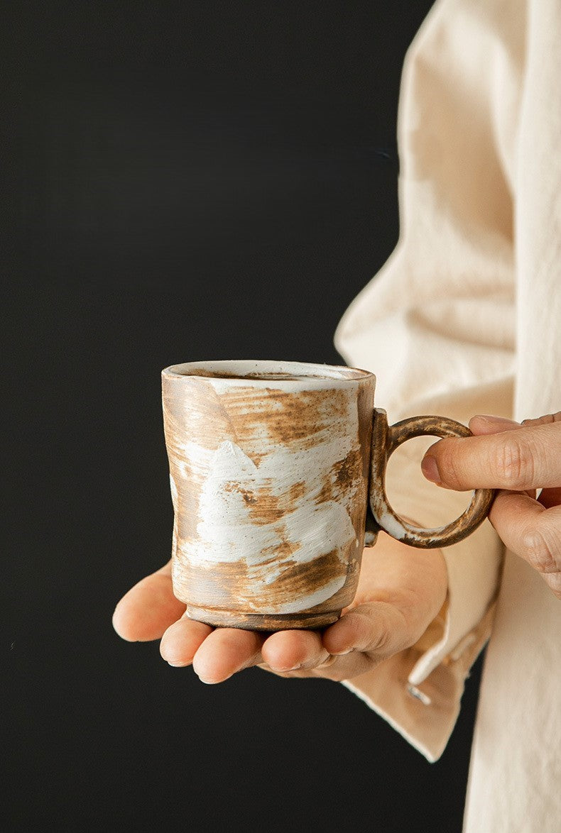 Wabi-Sabi Echo – Rustic Porcelain Coffee Mug, Artisan Made