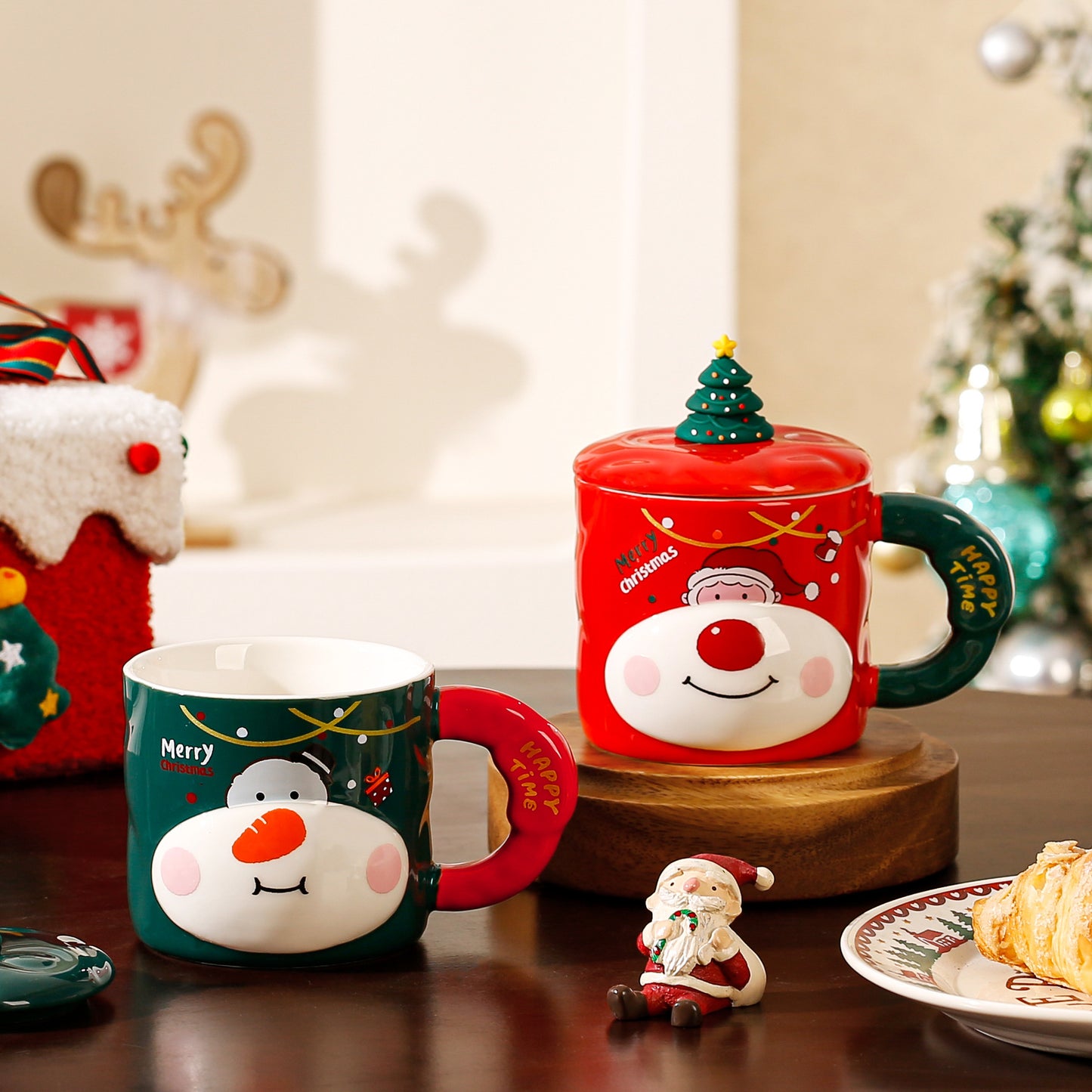 Holiday Cheer Mug – Handcrafted Ceramic Christmas Cup with Gift Box