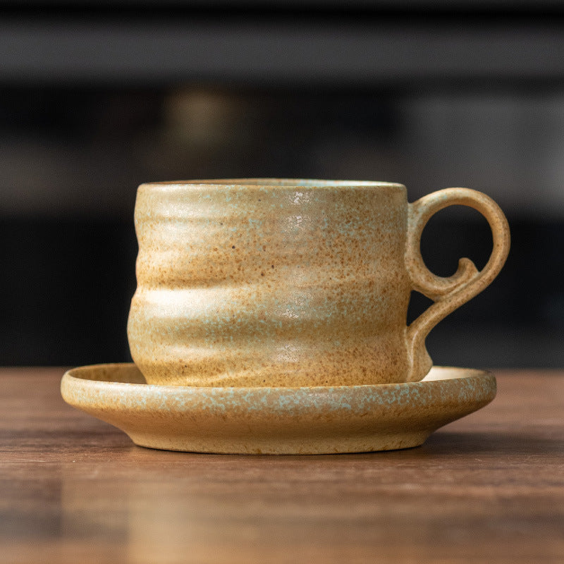 Kiln-Change Harmony – Handcrafted Porcelain Coffee Cup & Saucer Set