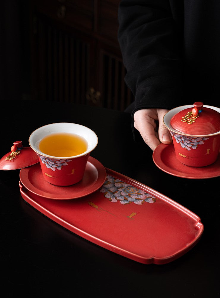 Centennial Harmony Teaware Set —  Double Happiness Wedding Porcelain Tea Ceremony Gift Collection
