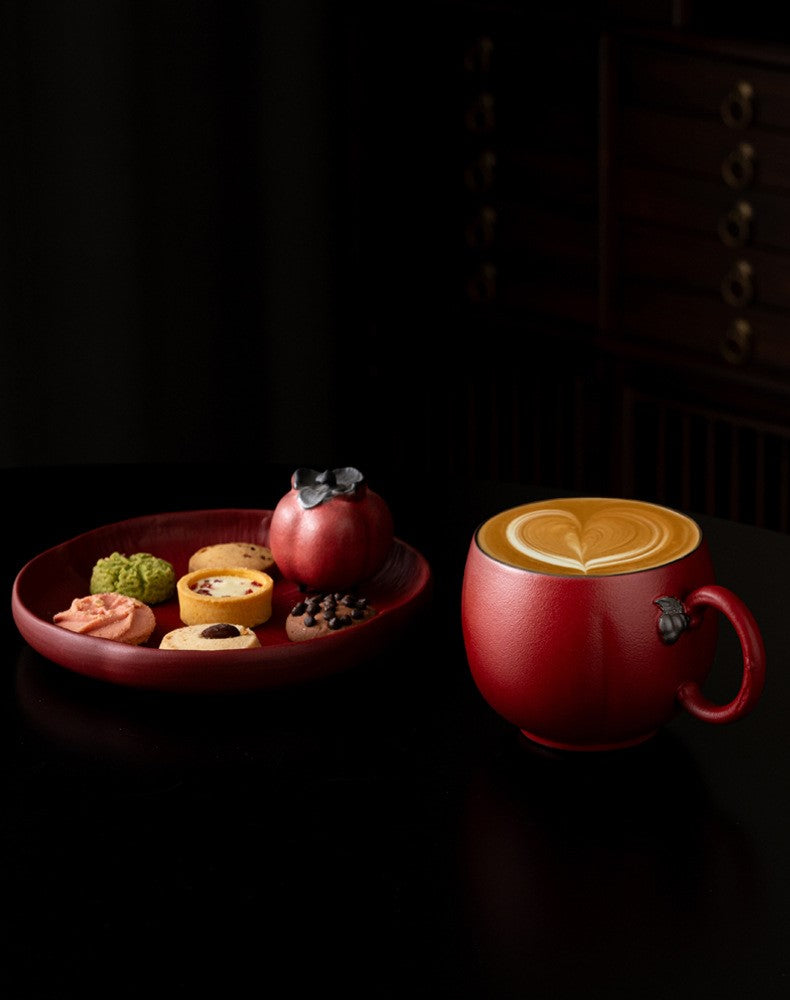 Persimmon Blessings — Handmade Porcelain Coffee Set