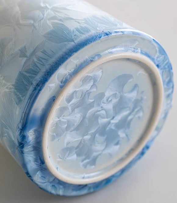 Crystal Bloom – Porcelain Glaze Coffee Mug, Artisan Made