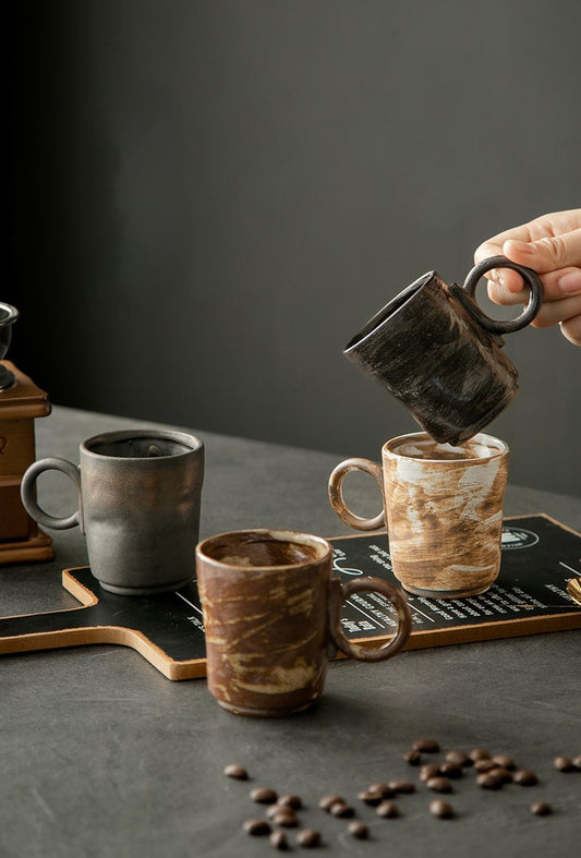 Wabi-Sabi Echo – Rustic Porcelain Coffee Mug, Artisan Made