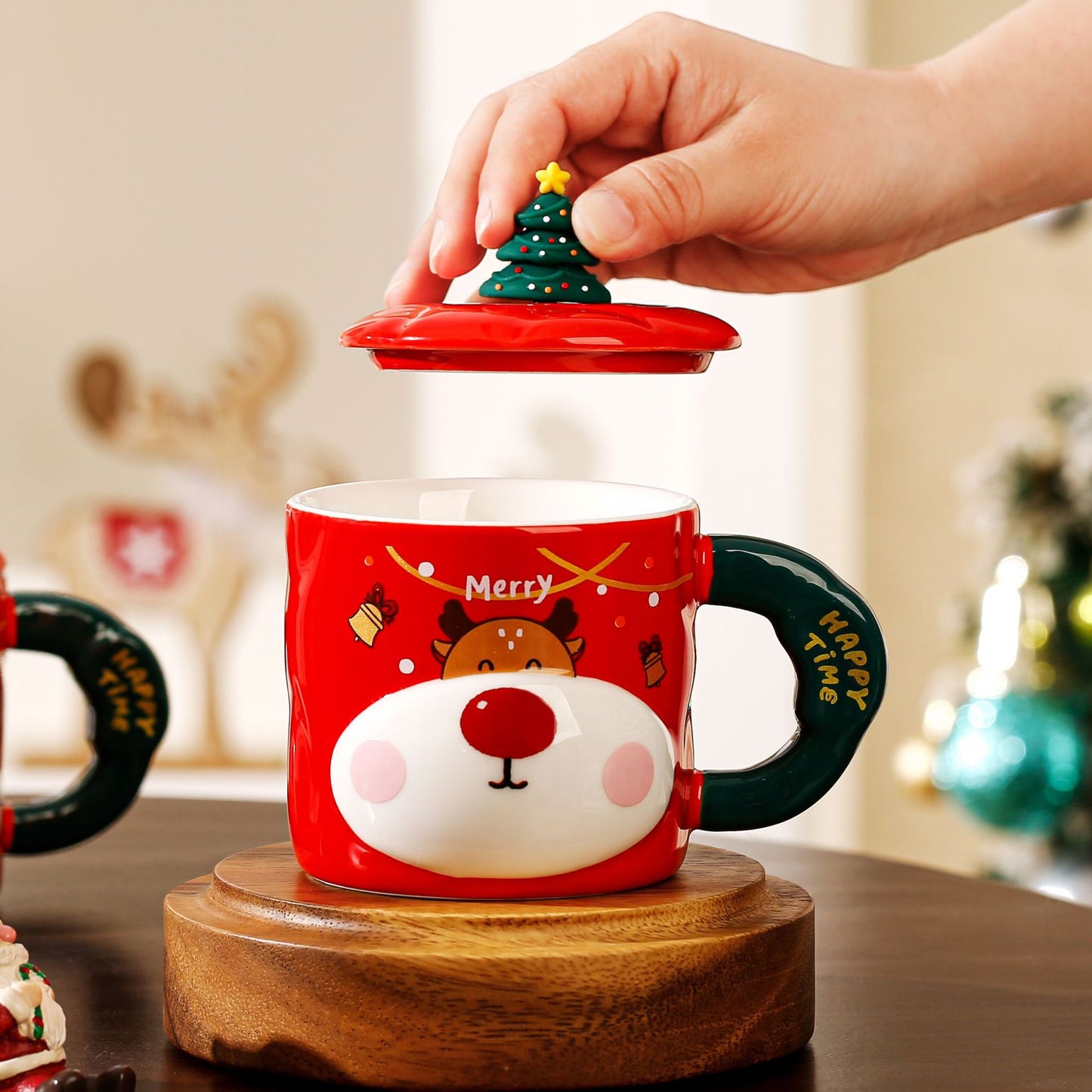 Holiday Cheer Mug – Handcrafted Ceramic Christmas Cup with Gift Box