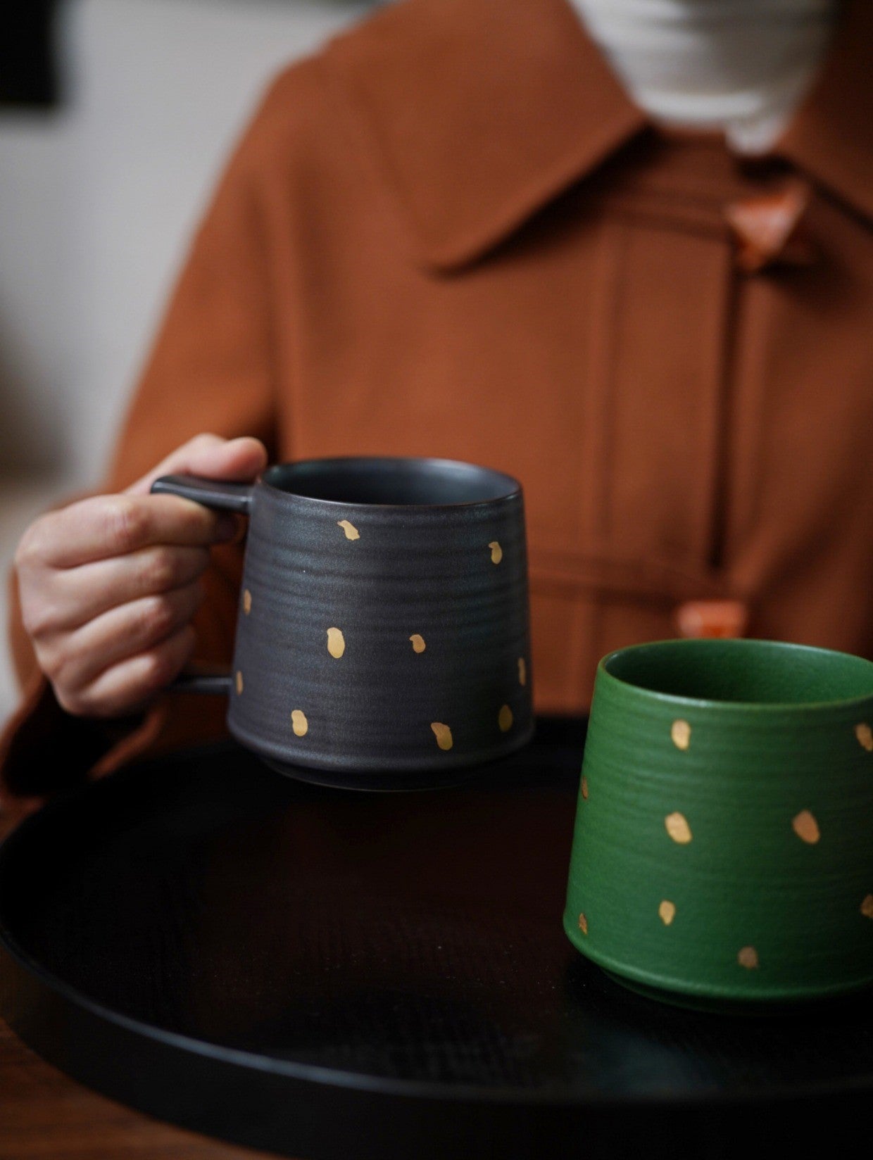 Golden Mist — Handmade Porcelain Coffee Mug