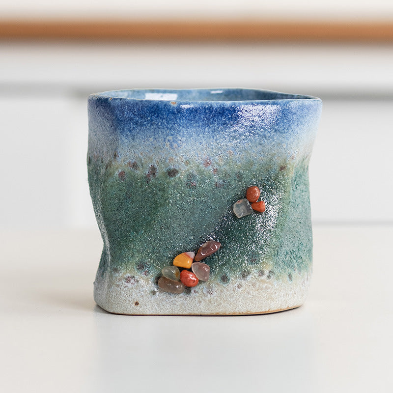 Stone Harmony – Handcrafted Kiln-Glazed Porcelain Coffee Cup