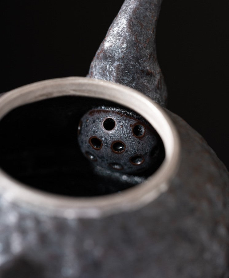 Dunhuang Reverie — Handcrafted Ceramic Tea Set with Silver Accents