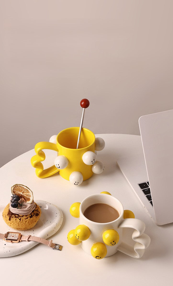 Smiles in Bloom — Handmade Porcelain Coffee Mug