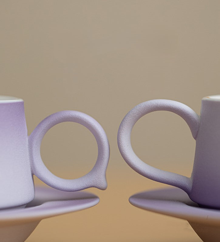 Ink Splash – Handcrafted Ceramic Coffee Mug & Saucer Set
