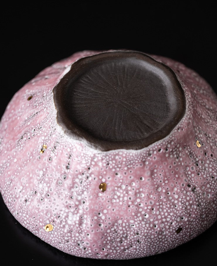 Tranquility Cups — Purple Aura Rising, Crimson Bloom, and Twilight Mist Ceramic Tea Cup Set
