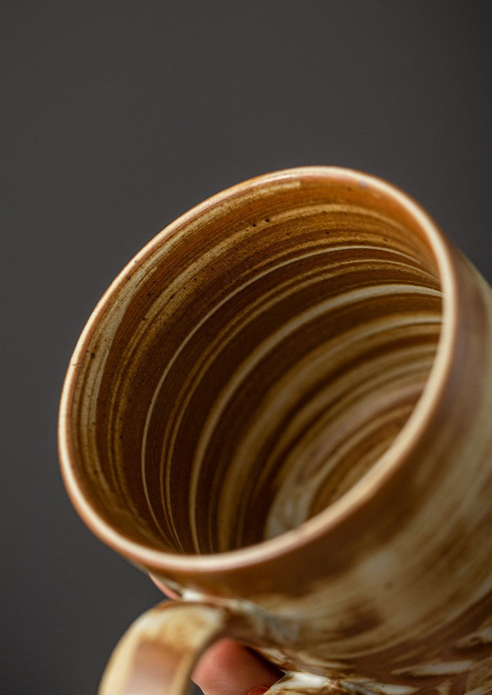 Wheat Harmony – Handcrafted Vintage Ceramic Coffee Cup & Saucer Set