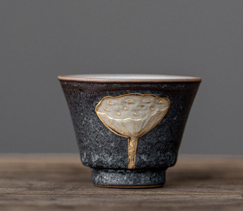 Lotus Serenity — Handmade Black Glaze Porcelain Tea Sets