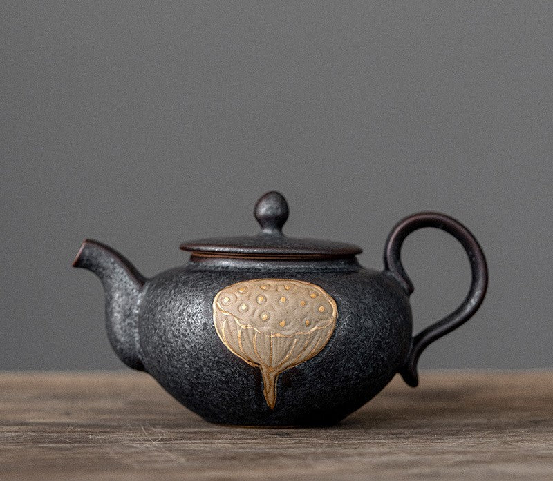 Lotus Serenity — Handmade Black Glaze Porcelain Tea Sets