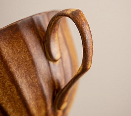 Rustic Petal Harmony – Handcrafted Porcelain Coffee Cup & Saucer Set