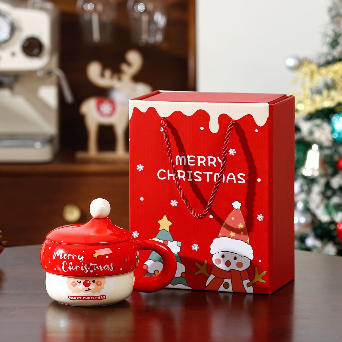 Snowy Wishes – Handcrafted Christmas Ceramic Mug Gift Set