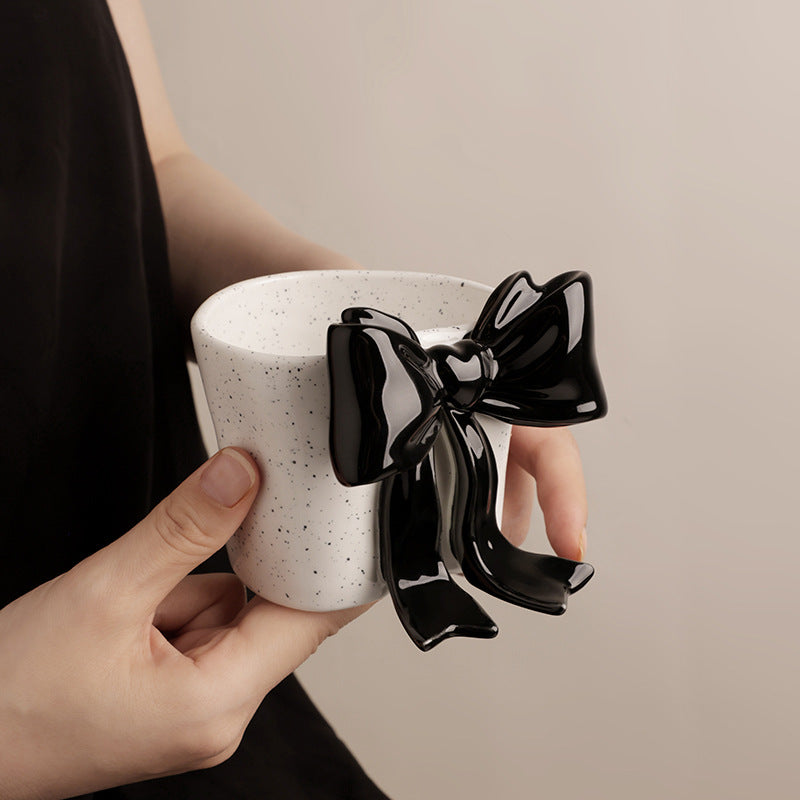 Ribbon Grace — Handmade Porcelain Coffee Cup