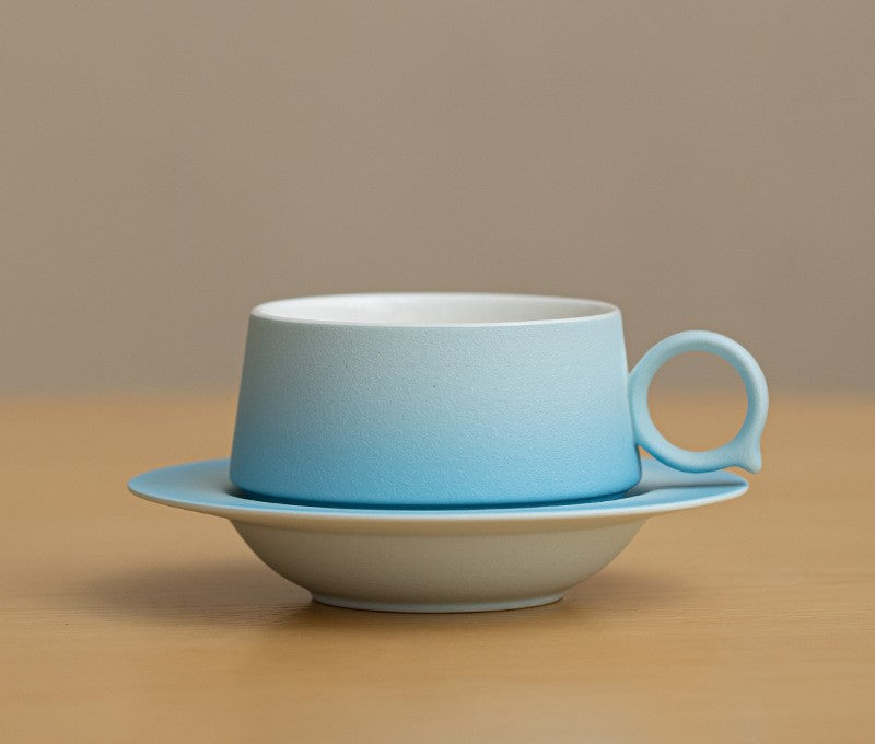Ink Splash – Handcrafted Ceramic Coffee Mug & Saucer Set