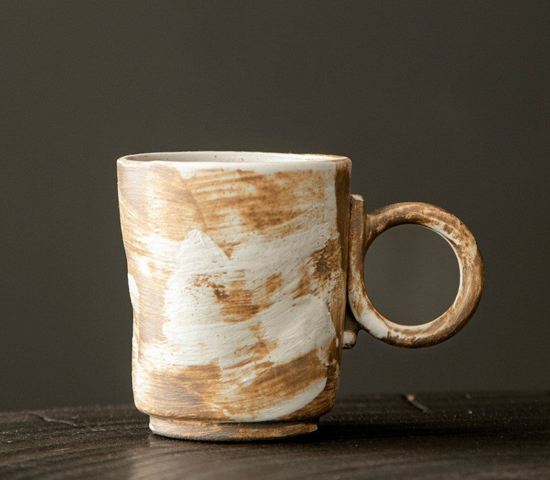 Wabi-Sabi Echo – Rustic Porcelain Coffee Mug, Artisan Made