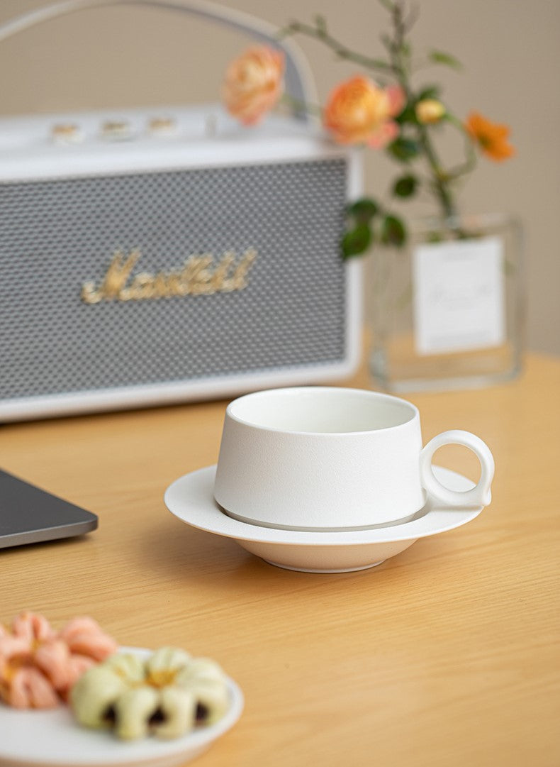 Ink Splash – Handcrafted Ceramic Coffee Mug & Saucer Set