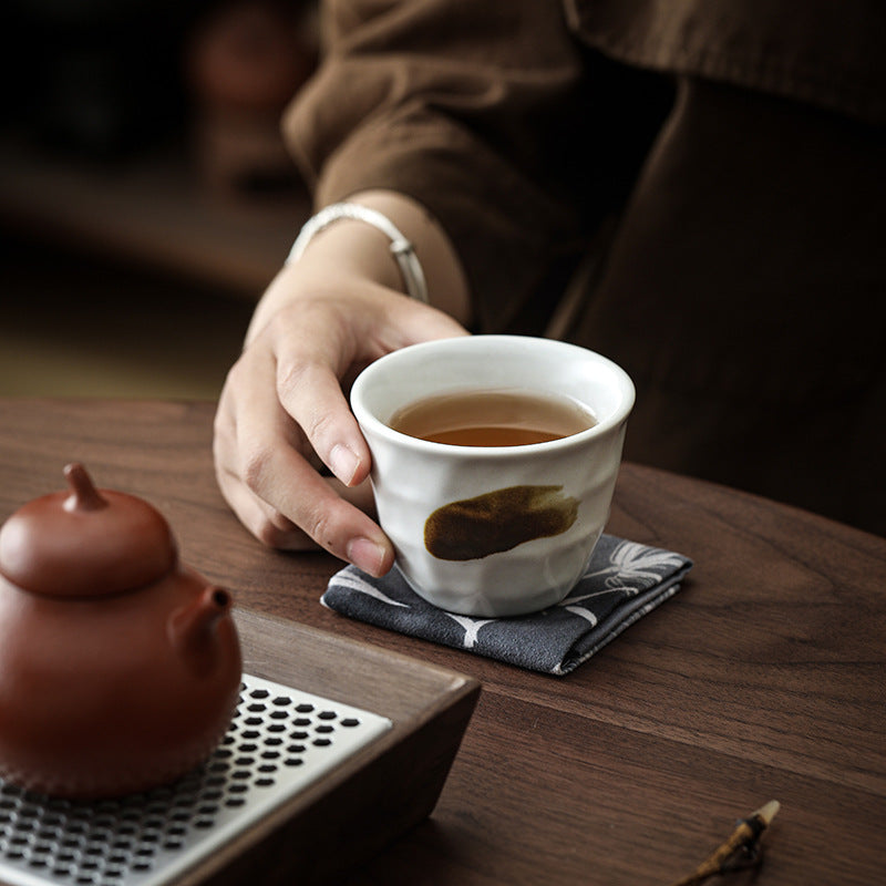 Mineral Calm – Kiln-Change Handcrafted Porcelain Tea Cup
