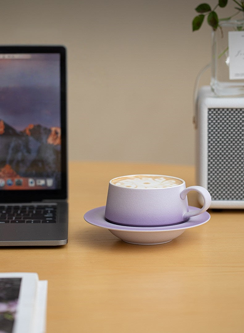 Ink Splash – Handcrafted Ceramic Coffee Mug & Saucer Set