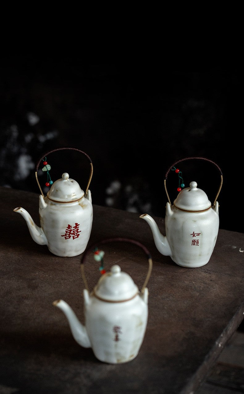 Blessings in Every Sip — Handmade Jingdezhen Teacup & Handle Teapot Sets