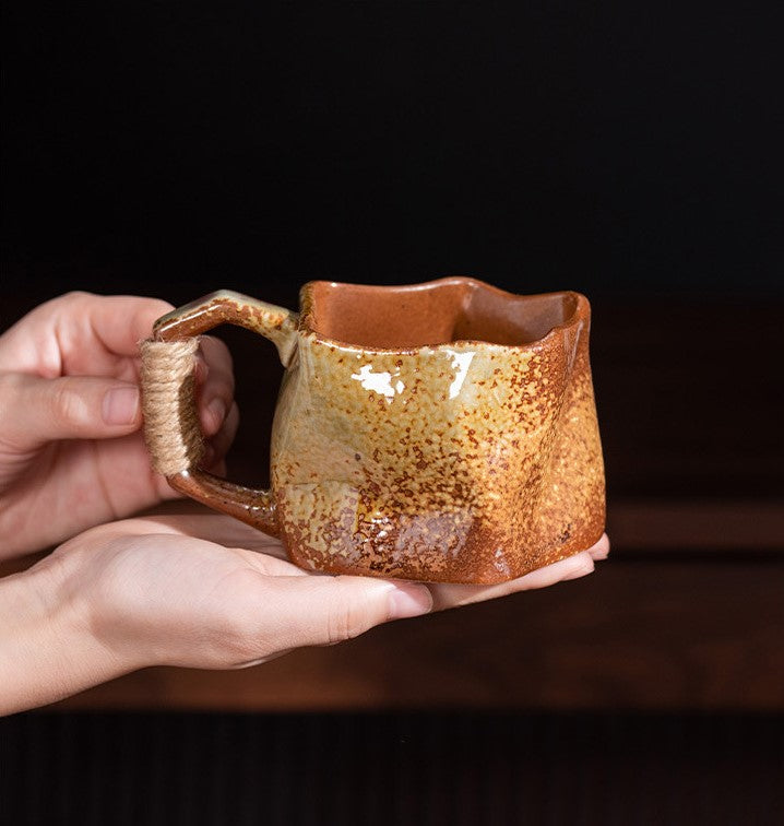 Rustic Edge – Handcrafted Porcelain Coffee Cup