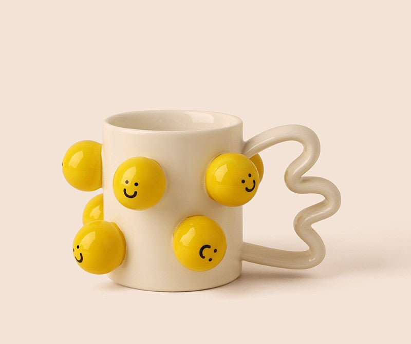 Smiles in Bloom — Handmade Porcelain Coffee Mug