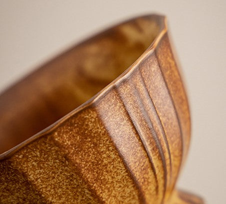 Rustic Petal Harmony – Handcrafted Porcelain Coffee Cup & Saucer Set