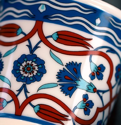 Patterned Grace – Handcrafted Ceramic Coffee Cup & Saucer Set