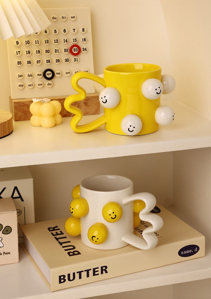 Smiles in Bloom — Handmade Porcelain Coffee Mug