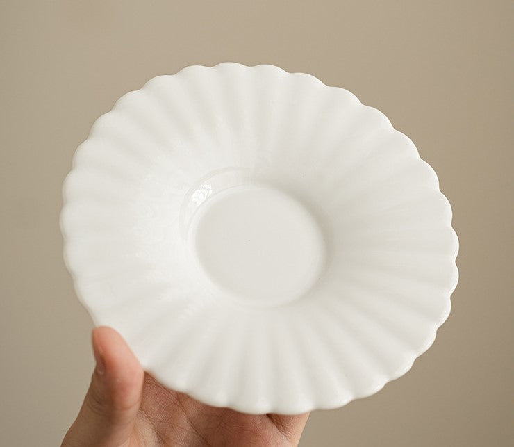 Blossom Whispers – Handcrafted Porcelain Coffee Cup & Saucer Set