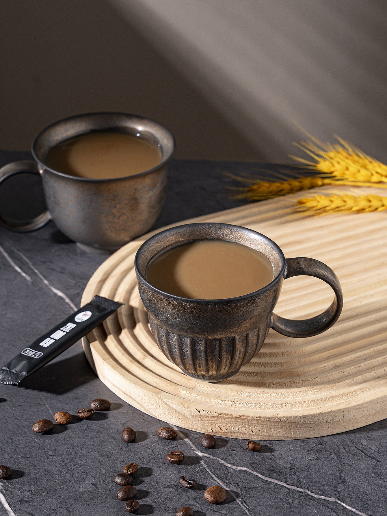 Rustic Iron Glow – Handcrafted Stoneware Wabi-Sabi Coffee Mug