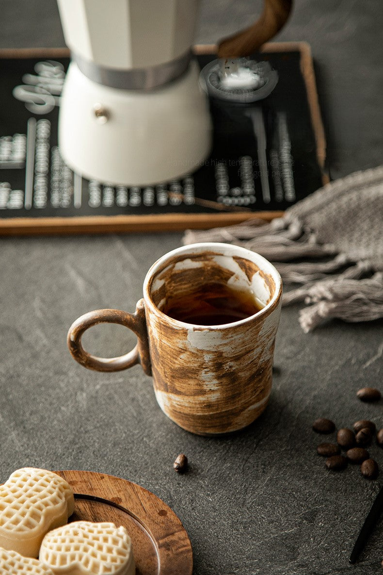Wabi-Sabi Echo – Rustic Porcelain Coffee Mug, Artisan Made