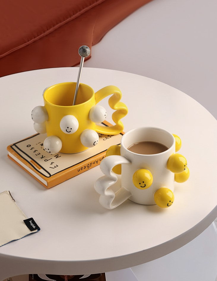 Smiles in Bloom — Handmade Porcelain Coffee Mug