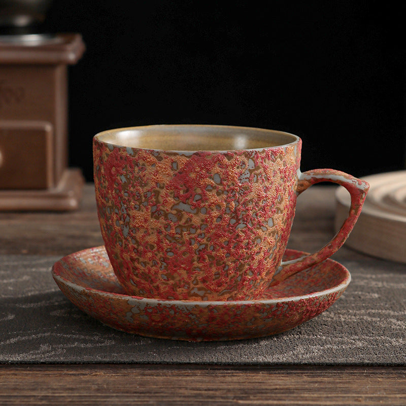 Aurora Speckles – Handcrafted Bubble-Glaze Ceramic Coffee Cup Set