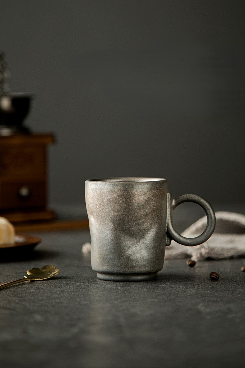 Wabi-Sabi Echo – Rustic Porcelain Coffee Mug, Artisan Made