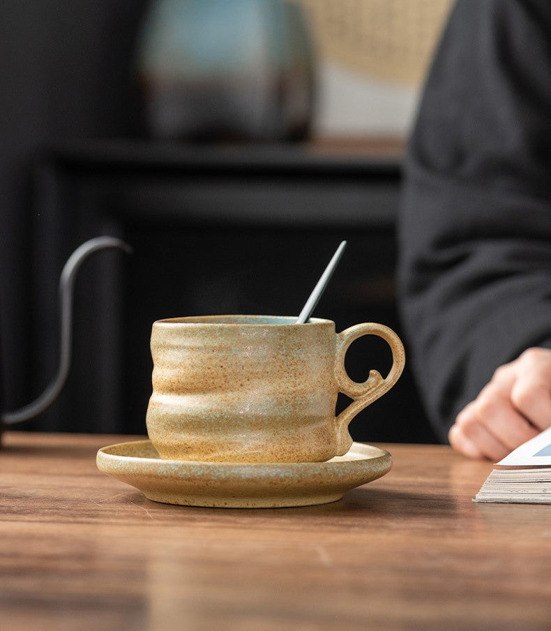 Kiln-Change Harmony – Handcrafted Porcelain Coffee Cup & Saucer Set