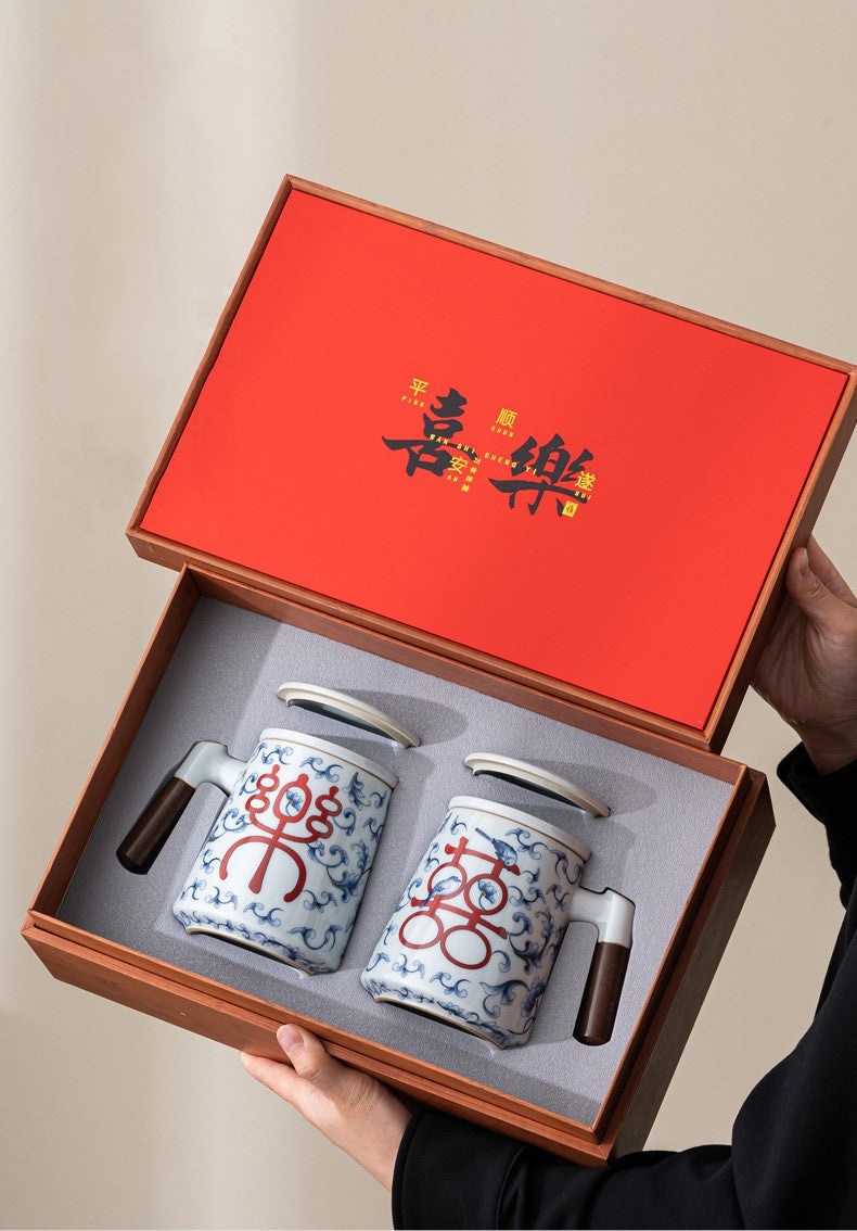 Auspicious Blessing — Xi & Le Porcelain Mug Gift Set
